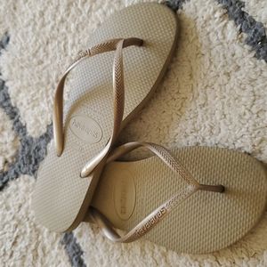 Havaianas Flip Flops in Gold